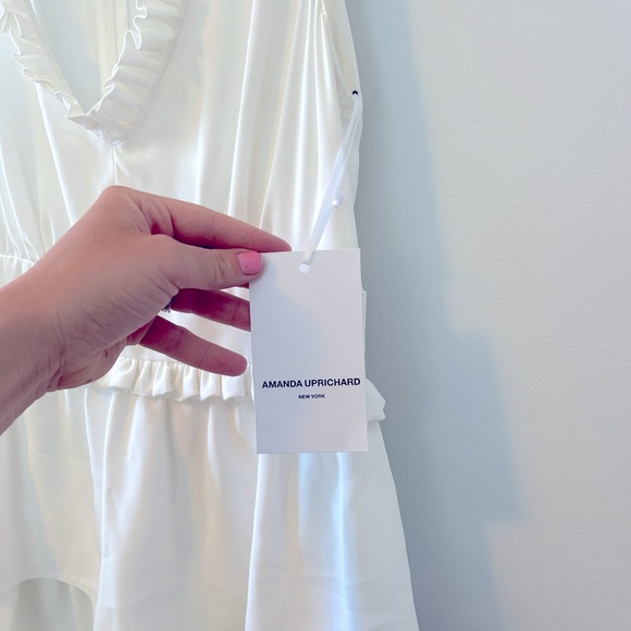 NWT Amanda Uprichard Moneta Mini Ruffle Tiered Dress in WHITE - Small - Picture 4 of 12